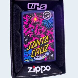Zippo Santa Cruz Skateboard Lighter, BLUE , Metal, Windproof Refillable, Made in